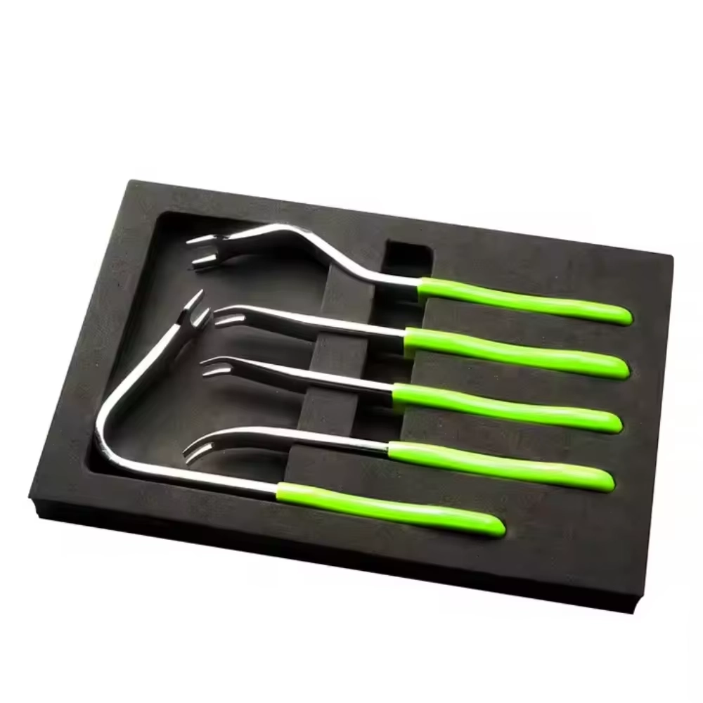5Pcs Car Door Panel & Trim Removal Tool Kit, Automotive Upholstery Puller, Lifter & Pry Bar Set for Clips, Rivets & Interior Panels